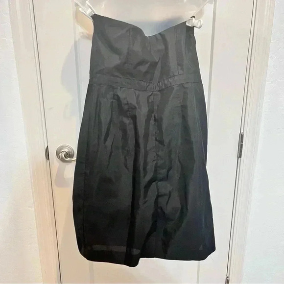 Ann Taylor strapless black dress layered size 8 cotton blend party dress - Picture 5 of 7